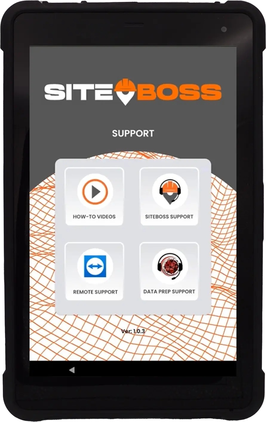 Tablet device with SiteBoss app home screen